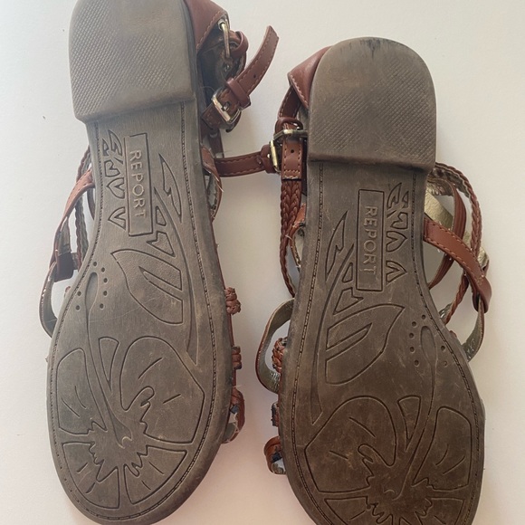 Report Brown Leather Gladiator Sandals size 8.5 - Picture 3 of 4